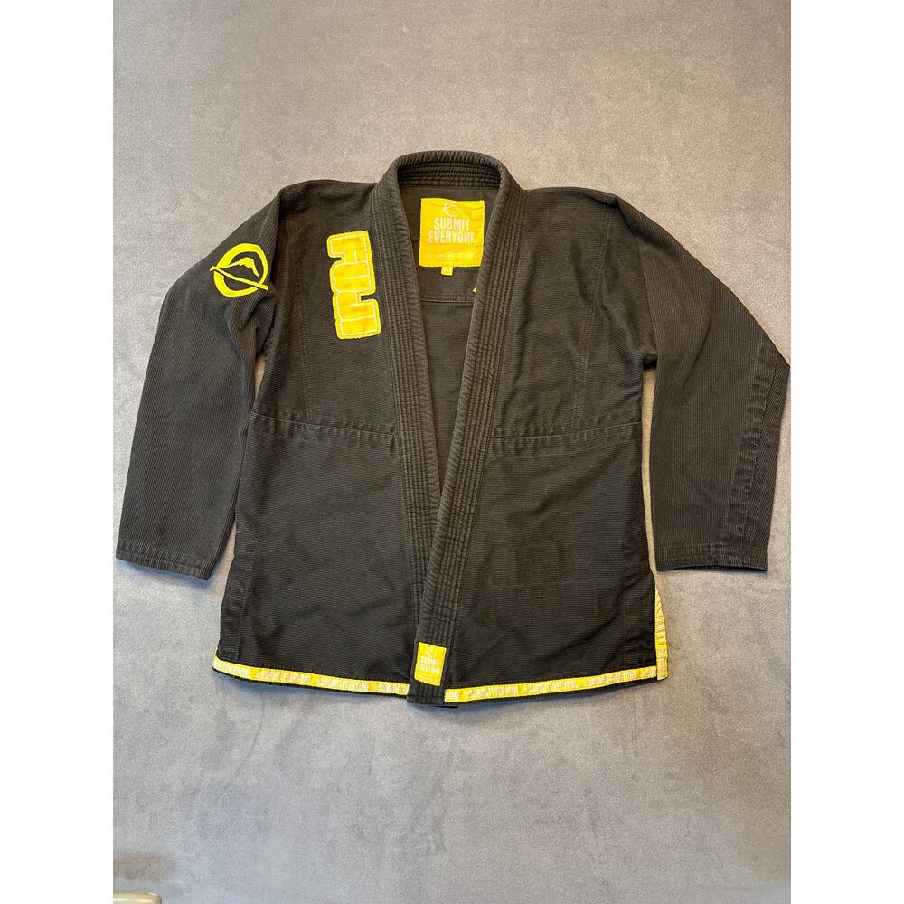 Submit Everyone Fuji jujutsu Gi Black with Yellow Accents, Size “W1”